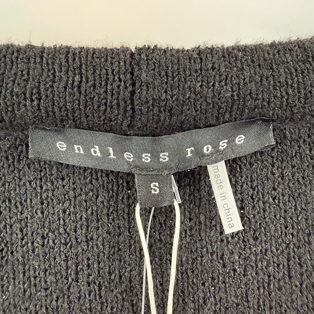 Endless Rose Cardigan Womens Size Small NWT Chain Trim Black Gold Sweater Blazer - Picture 7 of 16